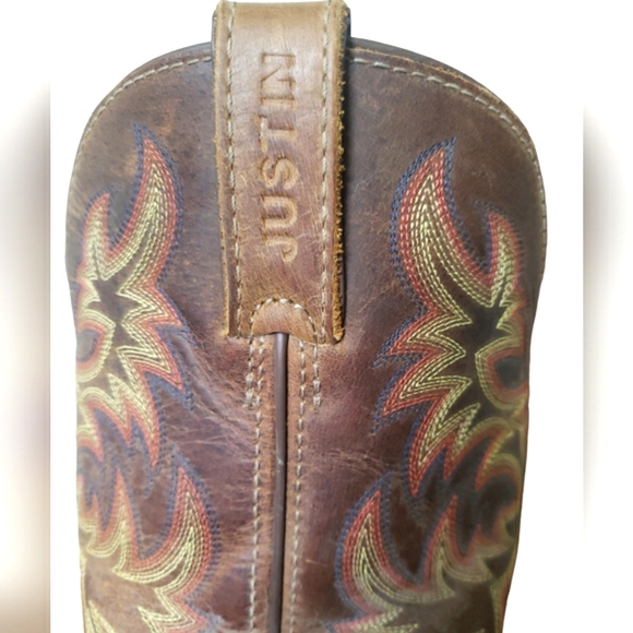 Justin Original Work Men Stampede Rugged Cowhide Work Square Toe SE4681/ 10.5 EE - Picture 4 of 17